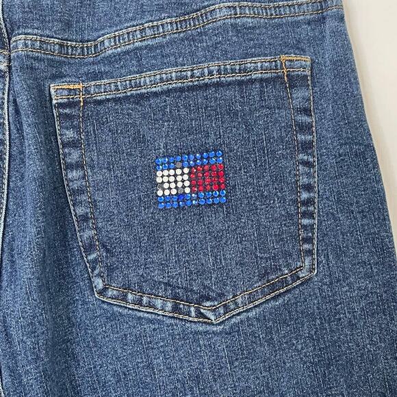 Vintage 90s Tommy Hilfiger Dark Wash High Rise Tapered Mom Jeans Women's Size 8 - Picture 3 of 8